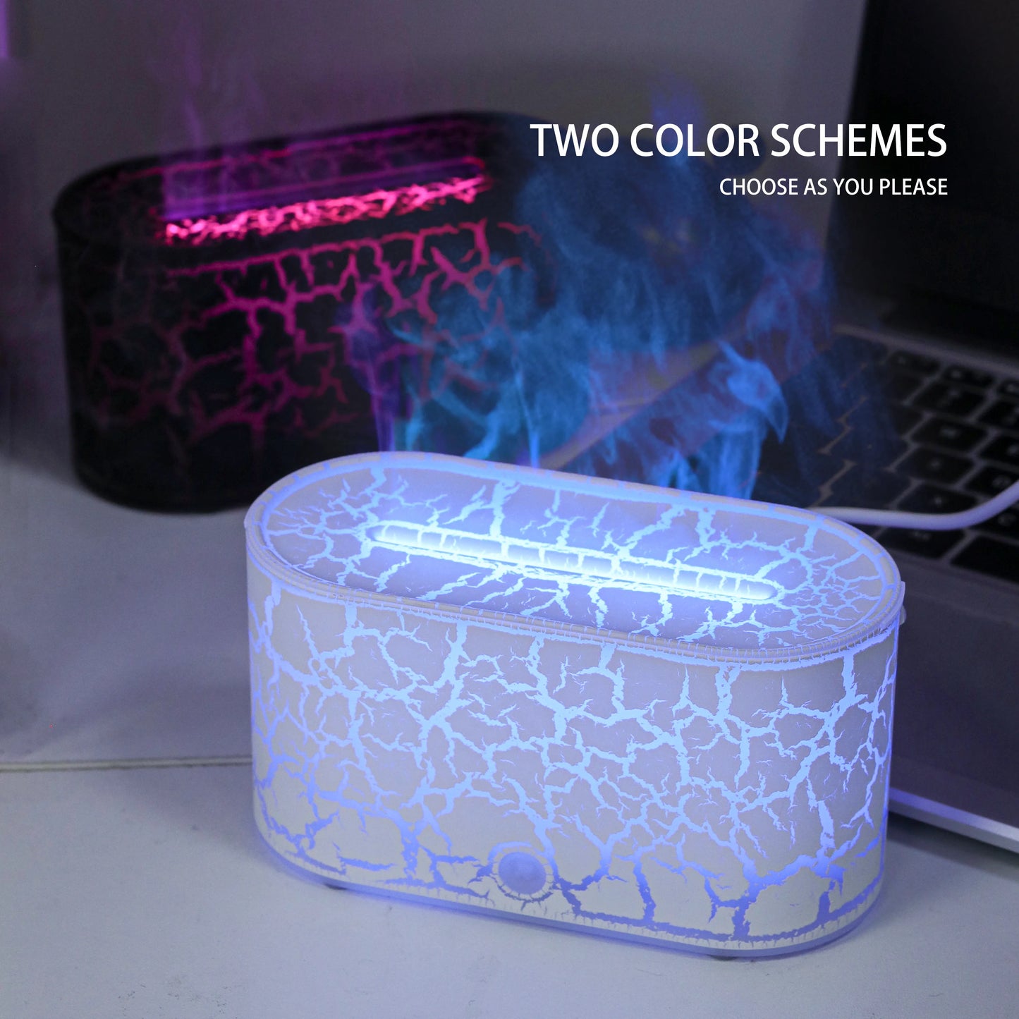 Diffuseur d’Arômes Lampe, Humidificateur – Effet Flamme LED