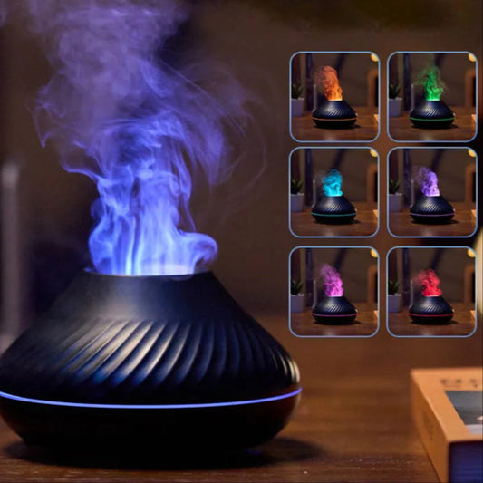Diffuseur d’Arômes Lampe, Humidificateur – Effet Flamme LED